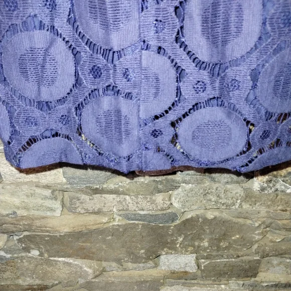 Trina Turk lined blue lace dress size 4, see through lace top - Picture 6 of 9